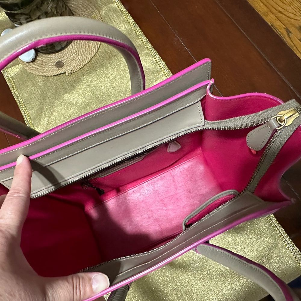 Celine Smooth Calfskin Micro Luggage Beige & Pink - Picture 5 of 8